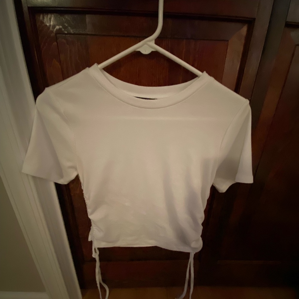 White cropped tee that was originally from TJmaxx
